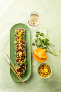Tataki de thon, rougail mangue